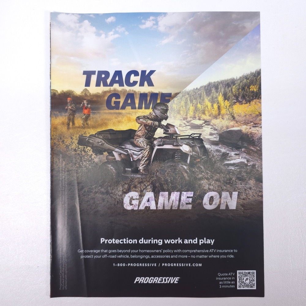 Progressive ATV Insurance Hunting Print Ad Off-Road Outdoor Safety Decor